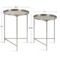 thumbnail image 2 of Kate and Laurel Ulani Modern Nesting Side Table, Set of 2, Silver, Sophisticated End Tables for Storage and Display, 2 of 9