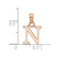thumbnail image 3 of Diamond2Deal 14K Rose Gold Block Letter N Initial Pendant for Women, 3 of 5
