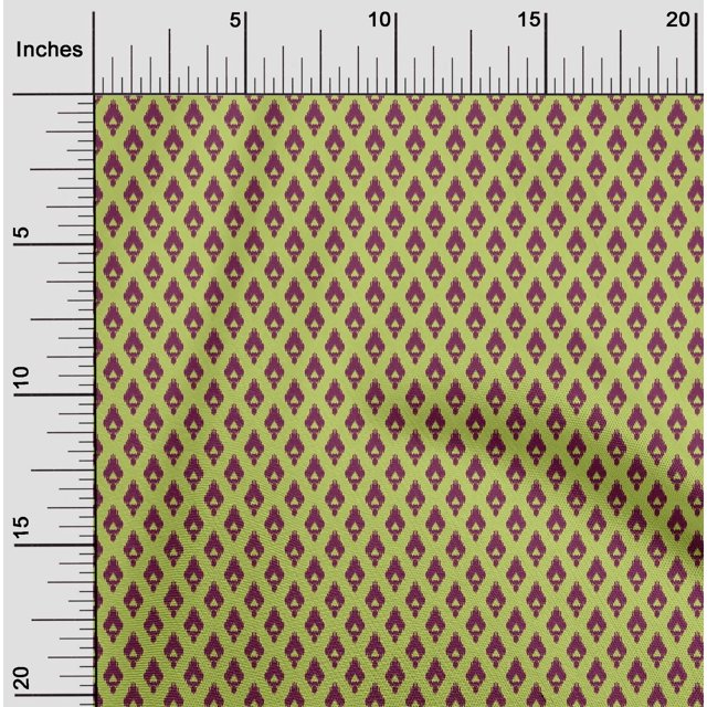 oneOone Tissu Popeline de Coton Style Argyle Imprimé Ikat BTY 56 Pouces de Large