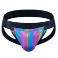 thumbnail image 2 of EOYWHK Mens Adjustable Jockstrap Stretch G-String Thong Shiny Open Crochet T Back Brief with Pouch, 2 of 3