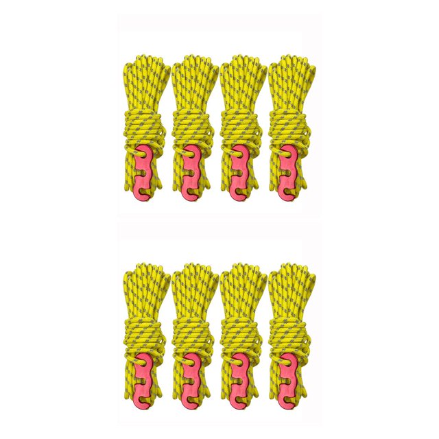 Thinsony 4 Pieces Tent Rope Hiking Wire Camping Supplies Multicolored Multifunctional Outdoor Lanyard Reflective Practical Safety Yellow 2Set