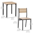 thumbnail image 3 of HOMCOM Dining Table Set for 2, Square Kitchen Table and Chairs Natural, 3 of 10