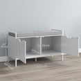 thumbnail image 3 of HOMCOM Shoe Bench w/ Seat Cushion, Shoe Storage Bench, Shoe Cabinet, White, 3 of 10