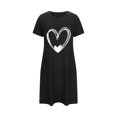 thumbnail image 5 of Amzcrzy Pyjamas pour Femmes Mode Imprimé Cœur Valentines Day Robe Décontractée Confortable à Manches Courtes Chemises de Nuit pour Femmes Valentines Day Cadeaux, 5 of 5