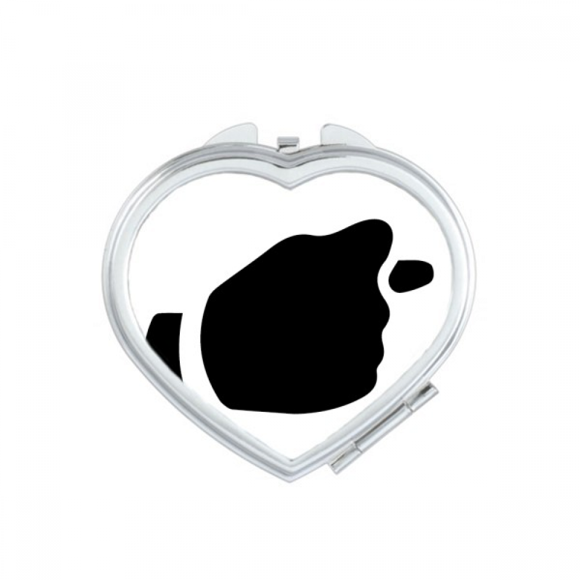 Provoke Gesture Outline Pattern Heart Mirror Travel Magnification Portable Handheld Pocket Makeup