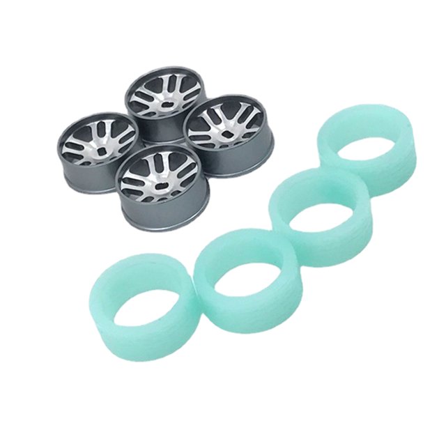 RCGOFOLLOW Wheel Tires RC Car Racing Wheels Part Wear-resistant Rc Wheel Tires For 1/28 Wltoys K969 Drift Cars RC Upgrade Part Titanium color
