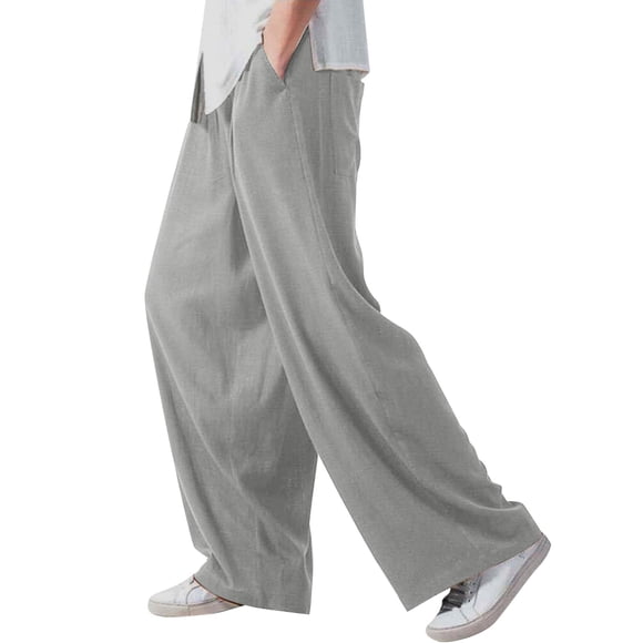 Ketyyh-chn99 Mens Casual Pants 2024 Relaxed Fit Stretch Cargo Pant Casual Open Slim Fit Straight Solid Color Trousers Grey,3XL