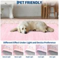 thumbnail image 4 of Modern Area Rug - Soft Non-Slip Washable Low Pile Carpet, Geometric Bordered Accent, Mark Resistant - For Living Room, Bedroom, Dining, Office, Nursery - Pink, 8x10ft, 4 of 8