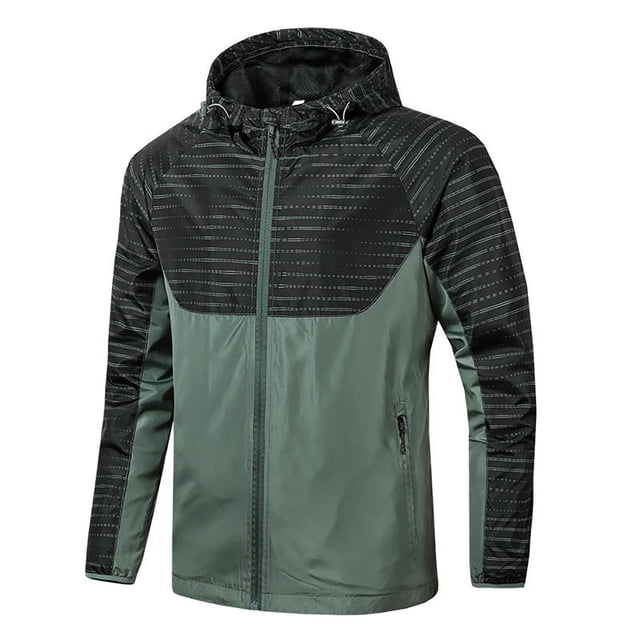 Cameland Mens Thin Lightweight Jackets Spring Fall Windproof Waterproof Coat Drawstring Hooded Bomber Jacket Outerwear