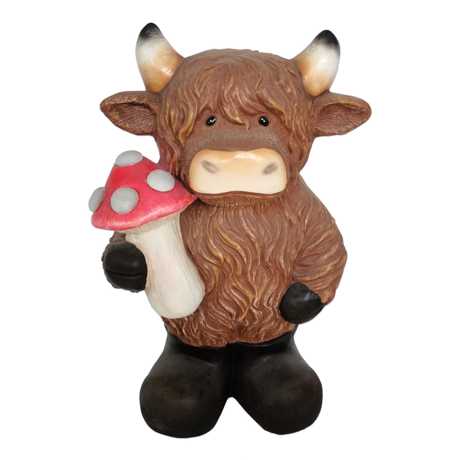 Angelo Décor Highland Cow with Mushroom Statue