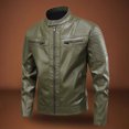 thumbnail image 1 of NaWent Mens Leather Jacket Cafe Racer Style Motorcycle Leather Jacket Full Zipper Leather Jacket, 1 of 9