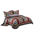 thumbnail image 1 of Benzara BM101902 Ensemble de Courtepointe en Coton Thames avec Motif Cabane en Rondins, Multicolore - Taille King - 3 Pcs, 1 of 1