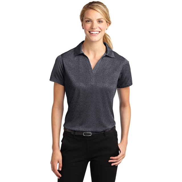 Sport-Tek Ladies Heather Contender Polo, Graphite Heather, XX-Large