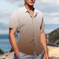 thumbnail image 4 of Pisexur Shirts for Man T Hommes Mode Décontractée Col Rabattu Imprimé Manches Courtes Chemise Boutonnée Blouse Café, 4TG Chemises de Golf Hommes & Chemises Hommes, 4 of 7