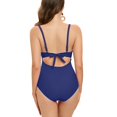 thumbnail image 4 of LSLJS Women's Halterneck Strappy Back-Beautiful Pleated Belly Cover Slim Swimsuit, 4 of 7