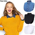 thumbnail image 5 of Ladies Fake Lapel Collar Monochrome Button Decoration Detachable Fake Collar, 5 of 5