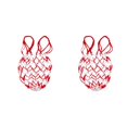thumbnail image 1 of Baohd Sac de Ballon en Maille 1/2/3/5 Sac de Transport en Filet Blanc Rouge 2 Pcs, 1 of 1