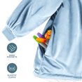 thumbnail image 4 of Bare Home Plush Sherpa Wearable Blanket - Fluffy & Soft - Lightweight - Youth, Light Blue, 4 of 7