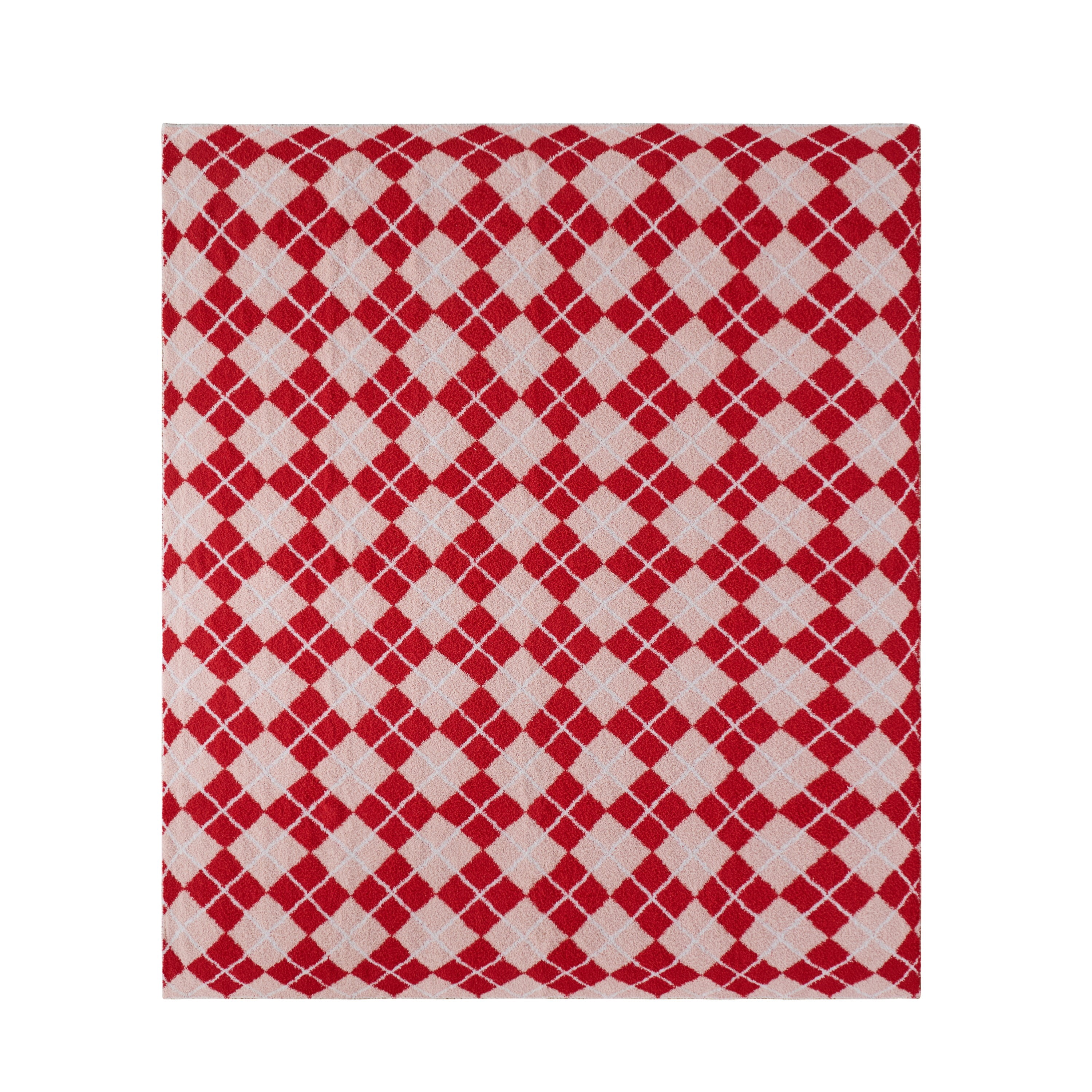 Mainstays Cozy Throw Pink Argyle
