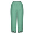 thumbnail image 4 of RXIRUCGD Women's Summer Comfortable Loose Wide Legged Fashion Solid Color Capris, Mint Green, Size: S, 4 of 5