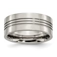 thumbnail image 1 of Bracelet Poli Rainuré en Titane 9mm Taille 13.5, 1 of 3