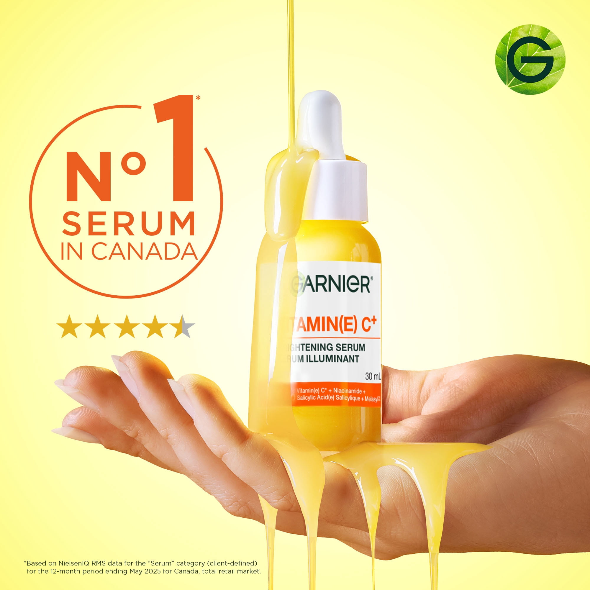 Garnier Sérum visage vitamine C, acide salicylique, niacinamide, Melasyl, 30 ml