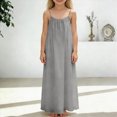 thumbnail image 2 of NIEWTR Robe Décontractée Tissée pour Tout-Petits et Bébés Filles, Bretelles Larges, Robe Soleil Fluide pour les Journées d'Été (Gris, 12-13 Ans), 2 of 6