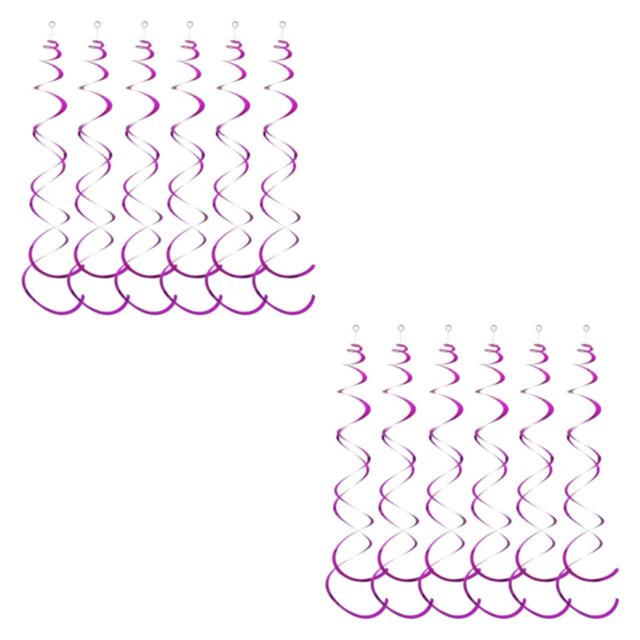 mmirethe 6pack/lot Swirl Pendant For Graduation Celebration Exquisite Craft Wide Application Birthday Star Spiral Pendant PVC Rose Purple 2Set