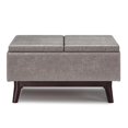 thumbnail image 3 of Owen Pouf de Rangement de Table à Dessus Plateau de 34 Po en Similicuir Gris Vieilli, 3 of 9