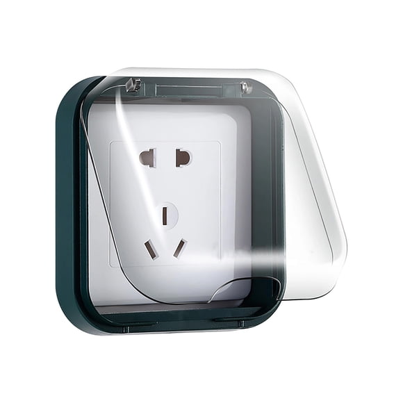 Self-Adhesive Waterproof Socket Cover, Type 86 Wall Receptacle Protector, Peel and Stick Installation, Transparent Lid, Polystyrene Construction, 1-Pack