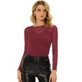 thumbnail image 1 of INSPIRE CHIC Blouse Transparente en Maille Pailletée pour Femme avec Bretelles Spaghetti Camisole S Rouge Vin, 1 of 5