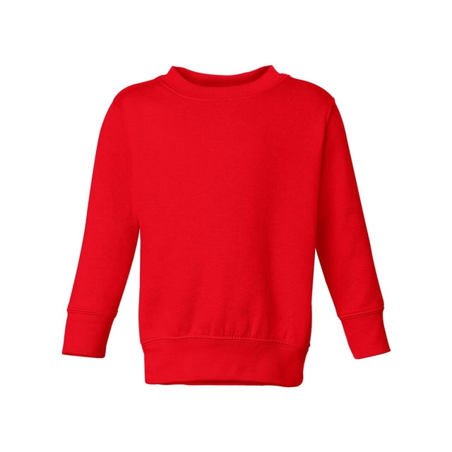 Rabbit Skins Toddler Boy Girl Fleece Long Sleeve Pullover Sweatshirt, 7, Red