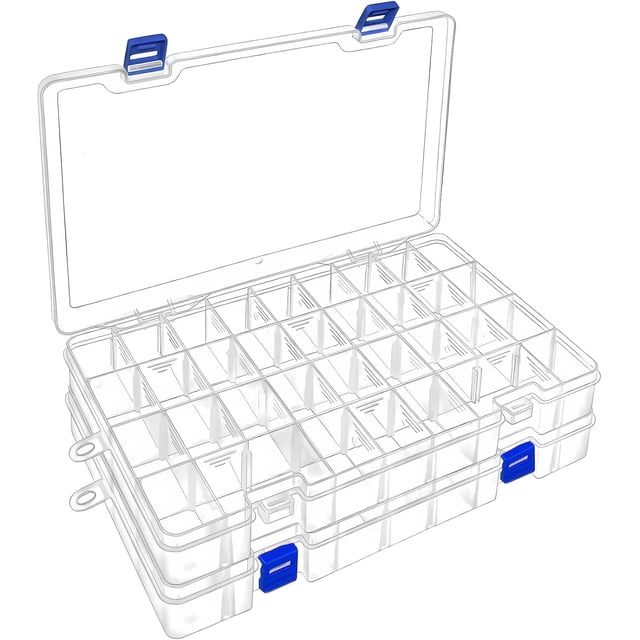Bead Organizer Box Plastic Organizer Box with Dividers Beads Organizers and Storage Tackle Box Small Parts Organizer Bead Storage ( grid )