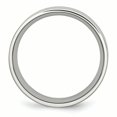thumbnail image 2 of Stainless Steel 8mm Double Row Black Carbon Fiber Inlay Polished Band Ring 11 Size, 2 of 6