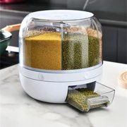 Grains Dispenser Grain Storage Container Rotating Candy Rice Dispenser 6 Grids Food Glass Containers with Lids Prep Containers Glass Container Glass Food Storage Containers Meal Prep Fridge Storage