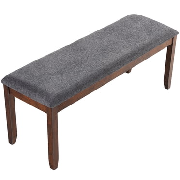 Topbuy Bench Seat Upholstered Dining Bench with Wood Legs for Bedroom/Living Room/Entryway