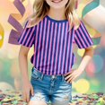 thumbnail image 2 of GDREDA T-Shirt Graphique à Manches Courtes Rayé pour Garçons Carnaval, Haut de Fête Coloré Confortable et Décontracté pour Enfants Rose,150, 2 of 4