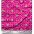 thumbnail image 1 of Soimoi Pink Rayon Fabric Mandala Geometric Print Fabric by Yard 56 Inch Wide, 1 of 1