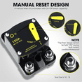 thumbnail image 2 of 50 Amp Marine Circuit Breaker Resettable 50A with Manual Reset Switch Button for Boat Trolling RV Yacht, 12V - 48V DC, 2 of 4