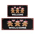 thumbnail image 1 of Christmas Kitchen Rug Set of 2 Non Skid Kitchen Mats for Floor,Welcome Christmas Gingerbread Man Candy Kitchen Floor Mats for Bathroom,Room Cooking (47x17+30x17in), 1 of 6