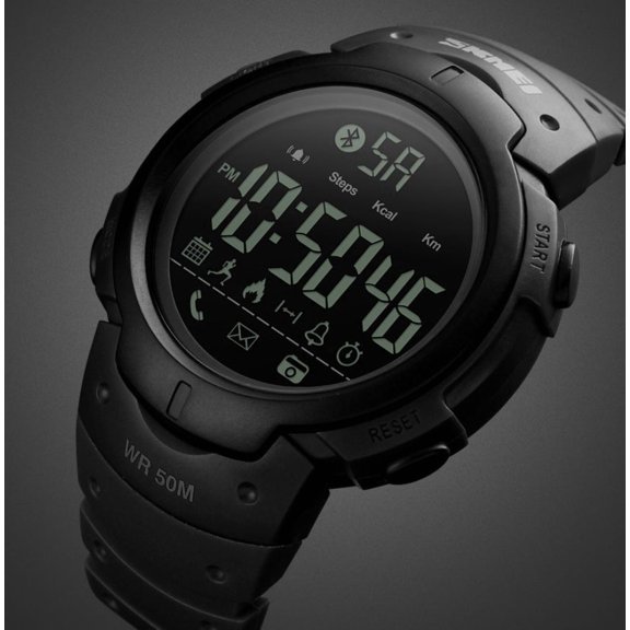 Outdoor Smart Watch 24 Hour Time Day Of Week Alarm Calendar Step Counter Water Resistant 50m Black Army Green