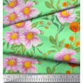 thumbnail image 2 of Soimoi Rayon Fabric Leaves & Wild Flower Print Sewing Fabric Yard 42 Inch Wide, 2 of 3