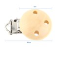 thumbnail image 3 of Qiilu 10pcs/lot Cute Round Wood Natural Baby Pacifier Clip Charm Infant Nipple Clasps 3 Holes,Infant Nipple Clasps,Baby Pacifier Clip, 3 of 7