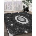 thumbnail image 3 of Ahgly Company Tapis Rond Lavable en Machine Intérieur Transitionnel Gris Minuit, 5 Pieds Rond, 3 of 7