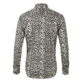 thumbnail image 2 of INSPIRE CHIC Men's Vintage Leopard Printed Button Down Long Sleeve Cotton Shirt M Brown, 2 of 7