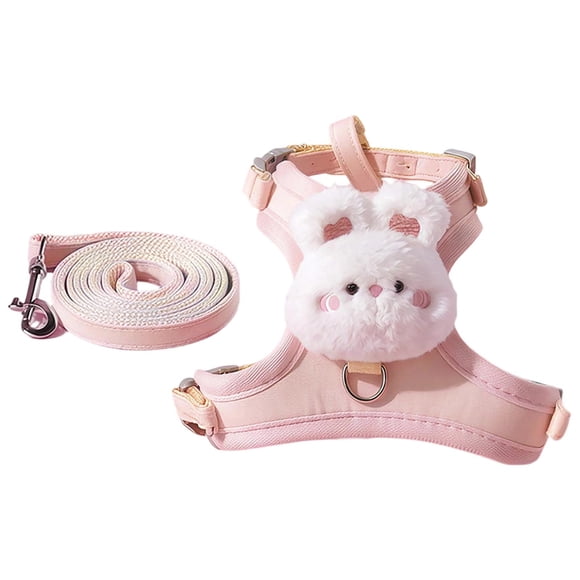 Harness and Leash No Pull Adjustable Cat Vest Harnesses Escape Proof Polyester Material Cute Bunny Blue Bear Design for Walking Hiking Running Camping