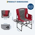 thumbnail image 2 of Chaise de Réalisateur Surdimensionnée de 400 Lb avec Table d'Appoint, Chaise de Pelouse Pliante Portable Robuste avec Pochette de Rangement, Camping Extérieur Plage Sports, Orange/rouge/marine/noir, 2 of 7