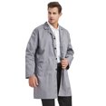 thumbnail image 4 of TOPTIE Unisex Scrubs Lab Coat Professional Doctor Uniform Workwear Long Sleeve Shop Coat-Gray-M, 4 of 8