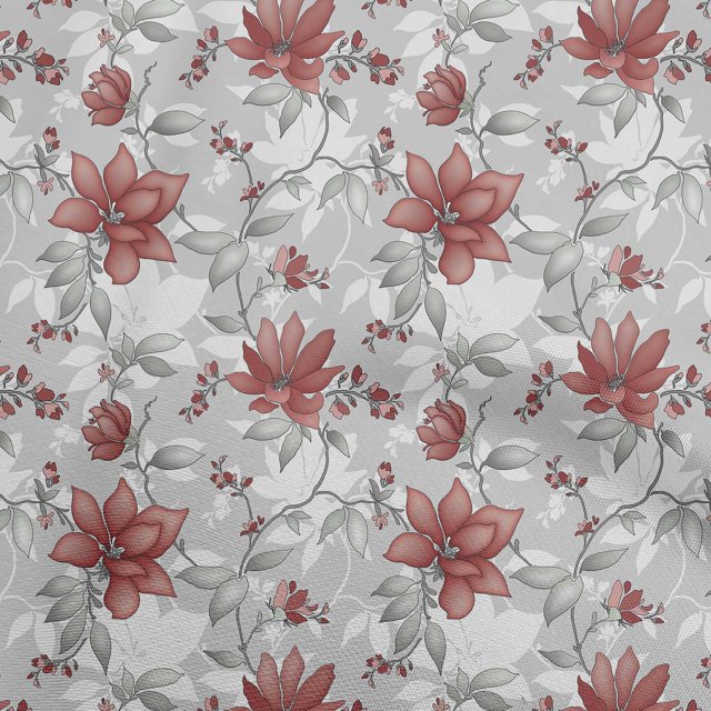 oneOone Polyester Spandex Marron Tissu Floral Rétro Tissu Imprimé de Matériel de Couture par la Cour 56 Pouces de Large