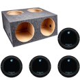 thumbnail image 1 of Q Power 4 Hole 12" Sealed Divided Subwoofer Box & 12" 1800W Subwoofer (4 Pack), 1 of 13